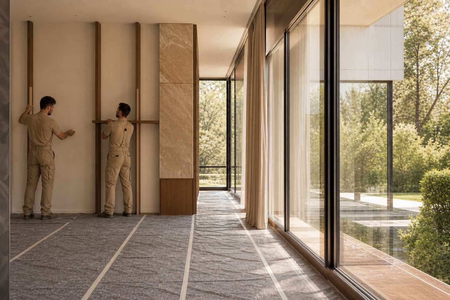 Hochwertiger Innenausbau und Regalbau in einer modernen Villa